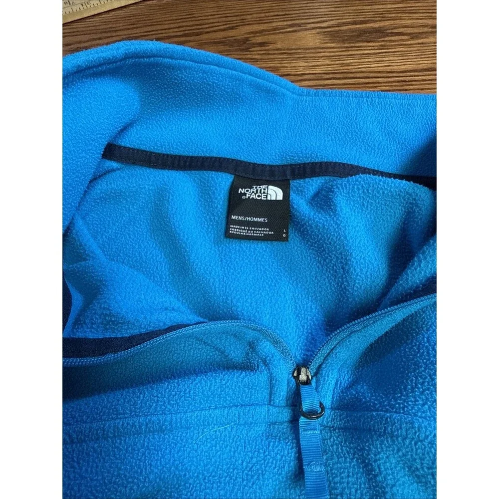 THE NORTH FACE Soft Lightweight Fleece Long Sleeve Jacket  1/4 Zip Bright Blue L